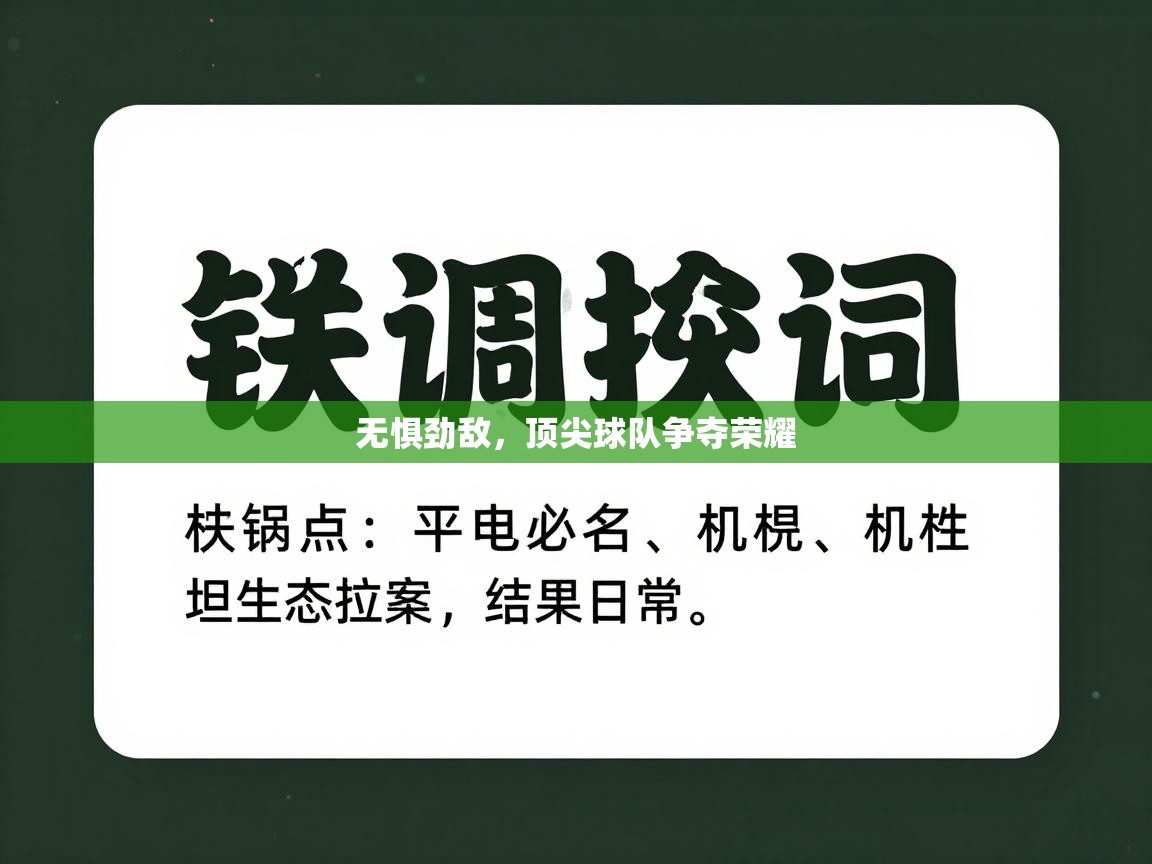 爱体育游戏网站-无惧劲敌，顶尖球队争夺荣耀  第3张
